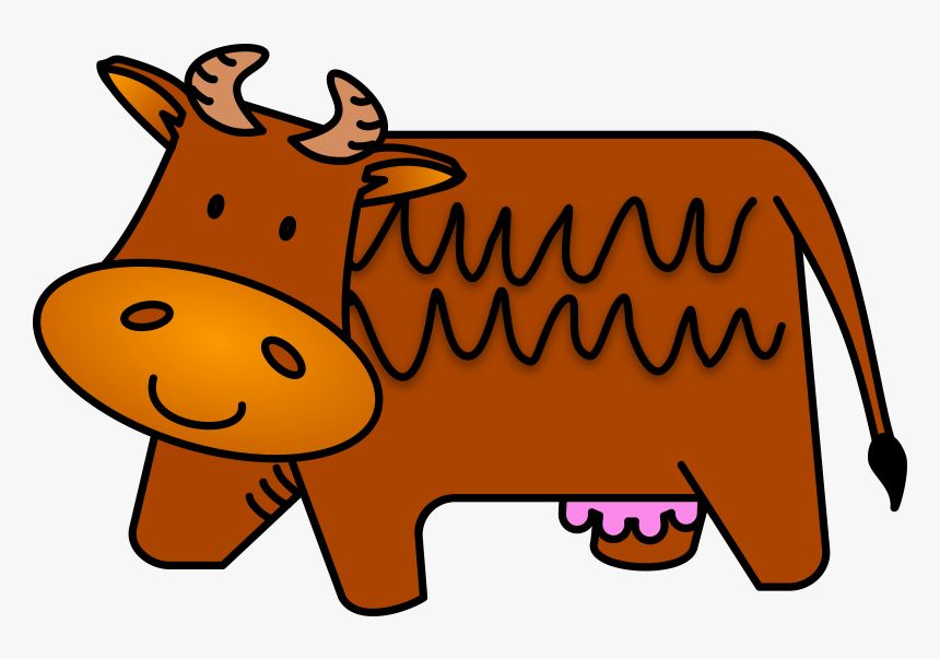 Brown Cow Clip Arts - Cute Cow Black And White Clipart, HD Png Download, Free Download