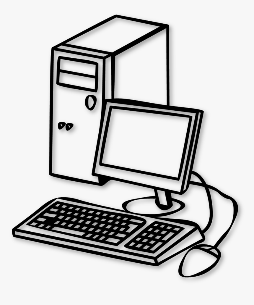 Computer Clipart Hardware - Computer Clipart Black And White, HD Png Download, Free Download