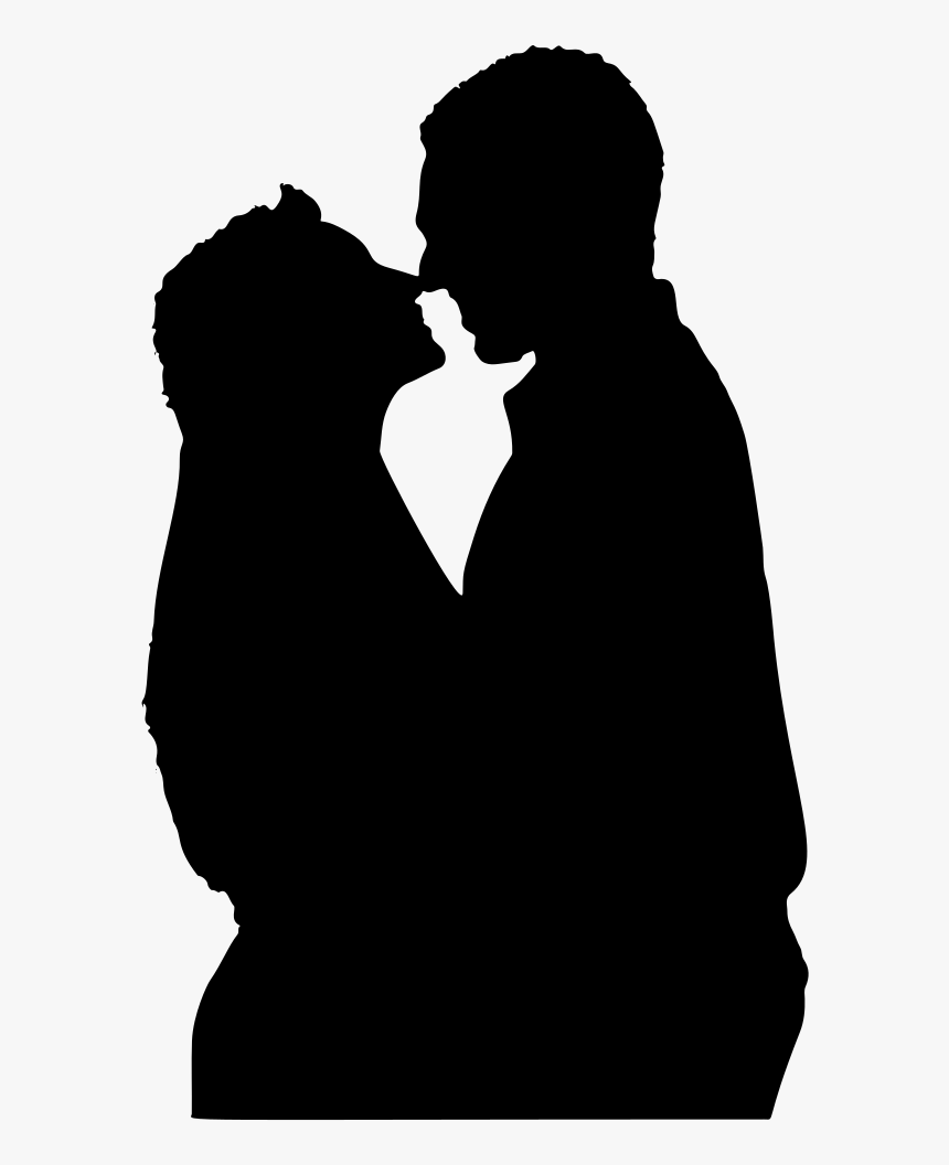 Close Couple Silhouette - Hugging And Kissing Romantic Couple ...