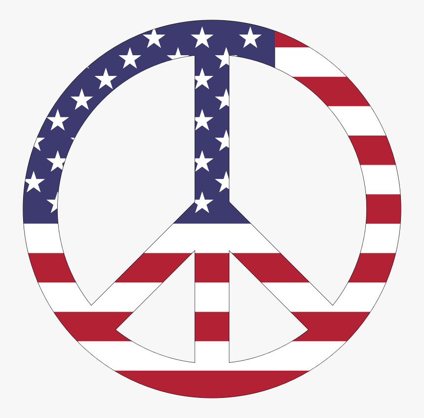 Symmetry,area,symbol - American Flag Peace Sign Transparent, HD Png Download, Free Download