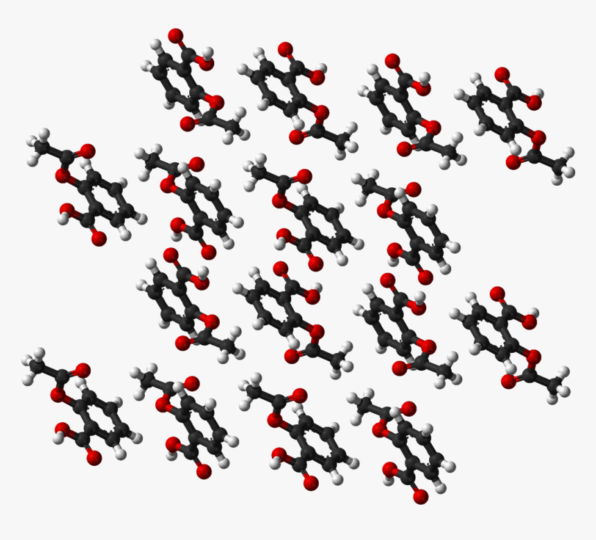 Aspirin Xtal A 3d Balls - Acetylsalicylic Acid Crystal Structure, HD Png Download, Free Download