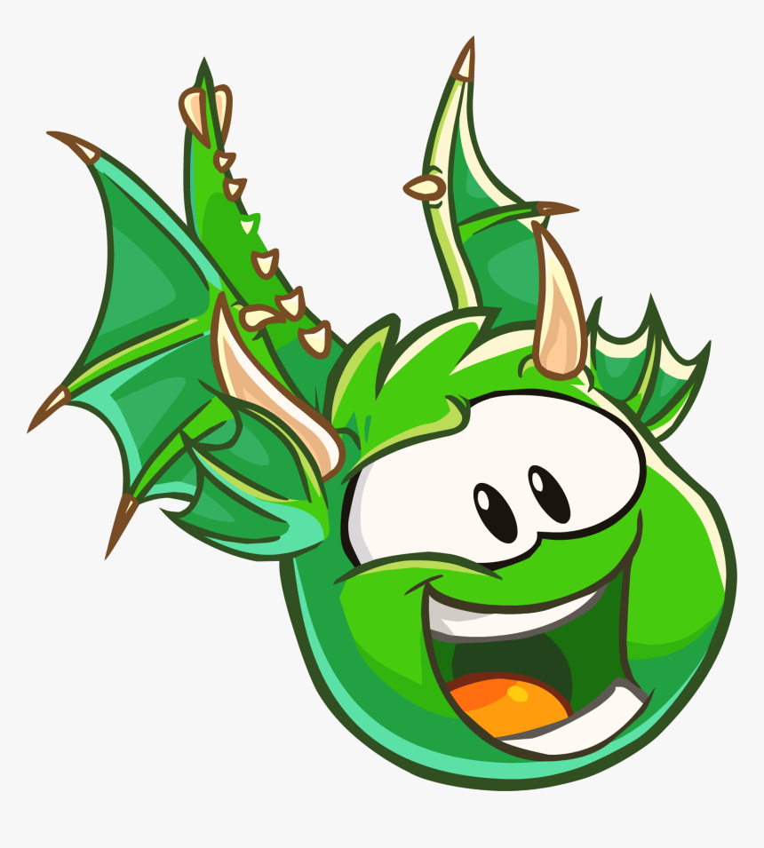 Green Puffle Dragon Personaje De Club Penguin Hd Png Download