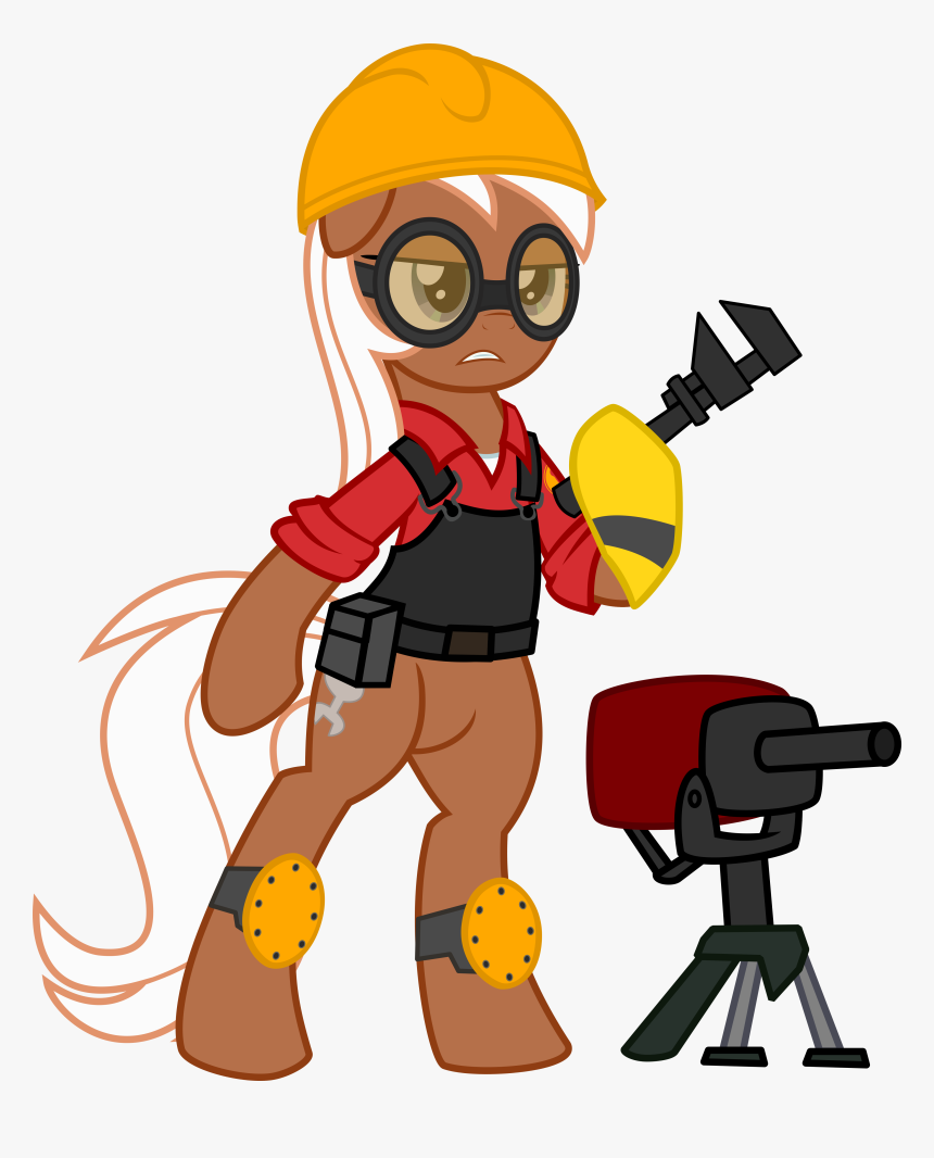 Silver Spanner Tf Engineer - Tf2 Pony Engineer, HD Png Download, Free Download