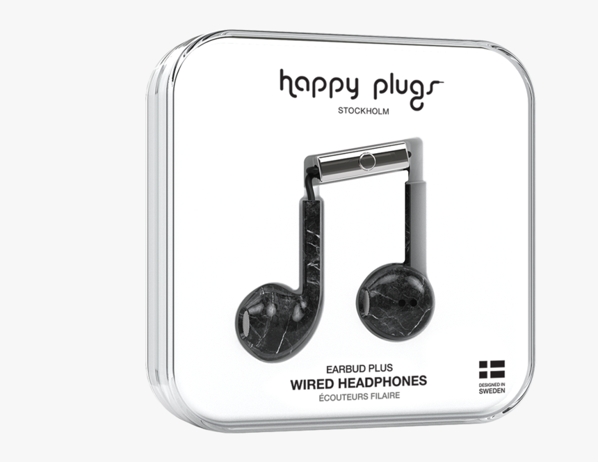 Earbud Plus Black Marble - Happy Plugs Earbud Plus Black Marble, HD Png Download, Free Download