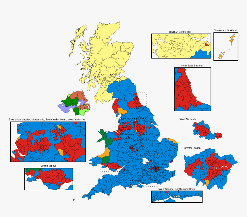 File - 2015ukelectionmap3% - 2017 Election Map Uk, HD Png Download, Free Download