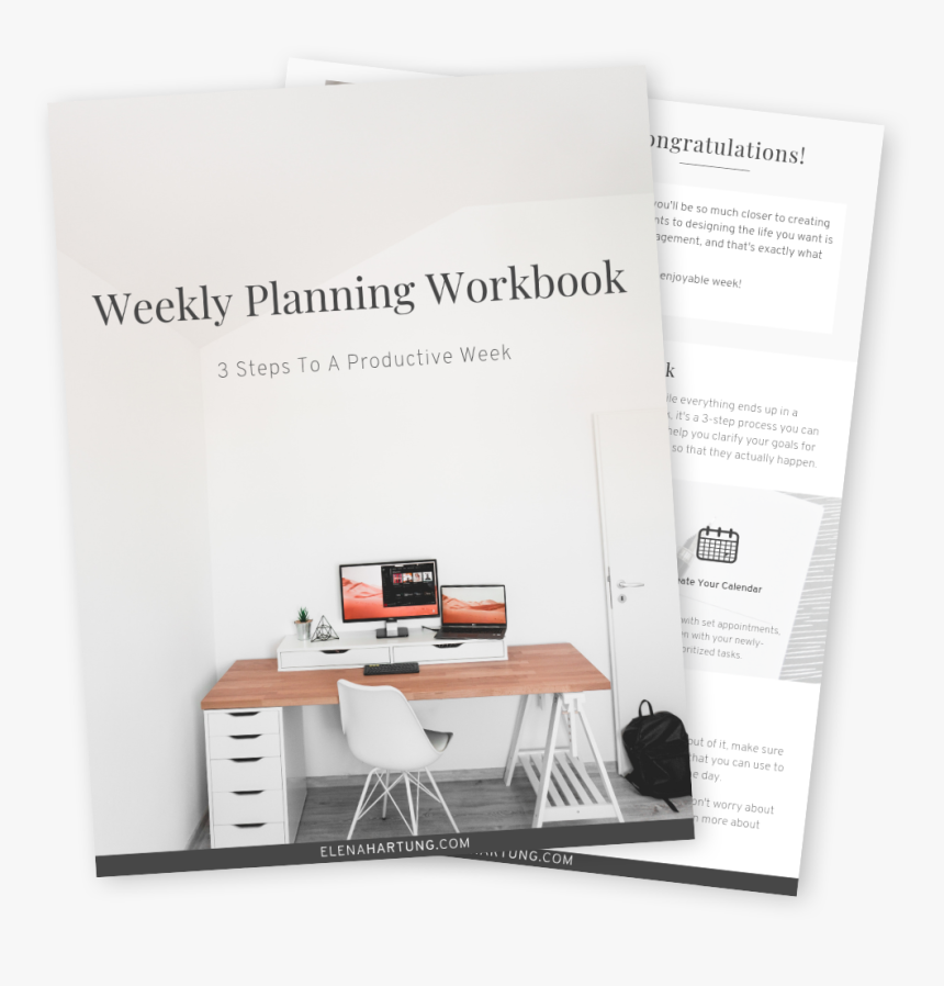 Weekly Planning Workbook Free Download - Desks With Drawers, HD Png Download, Free Download