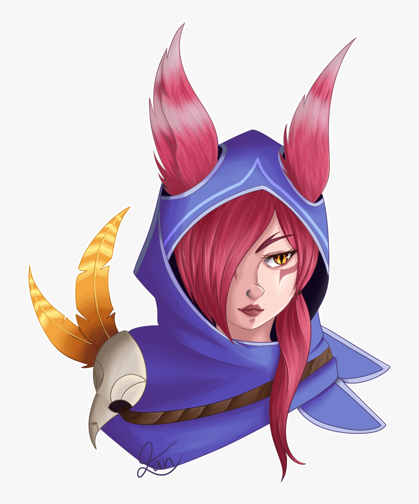 Xayah Portrait By Zwei-tan Hd Wallpaper Fan Art Artwork - Cartoon, HD Png Download, Free Download