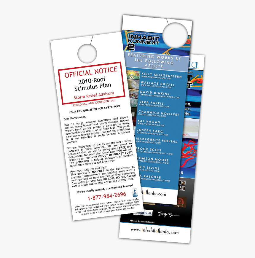 Atlanta-door Hangers - Door Hanger, HD Png Download, Free Download