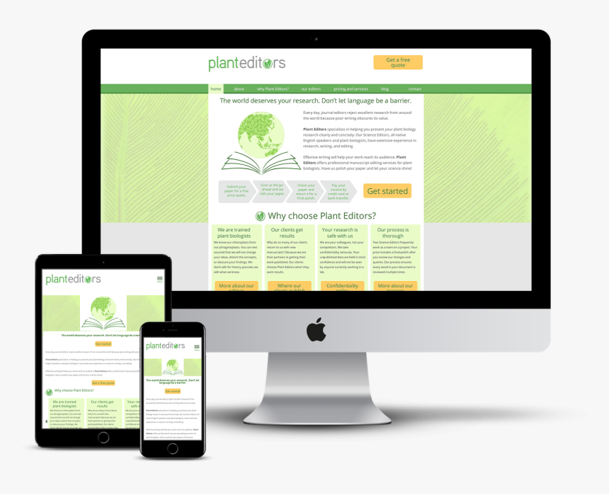 Plant Editors - Small Website Design, HD Png Download, Free Download