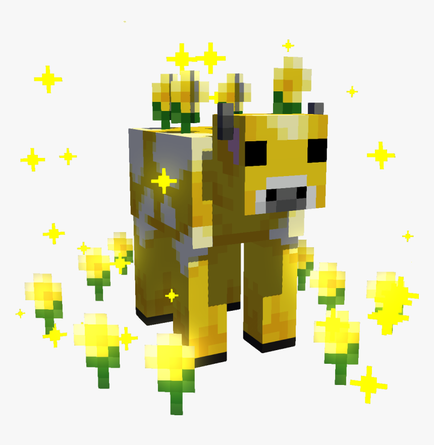 minecraft earth flower cow hd png