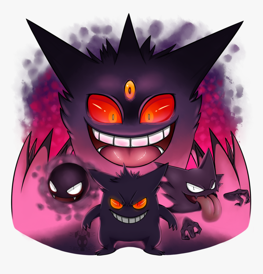 I really want to share this Gengar tattoo design a client had me do Hes  coming to the shop at the end of the month  Pokemon tattoo Gengar tattoo  Digimon tattoo