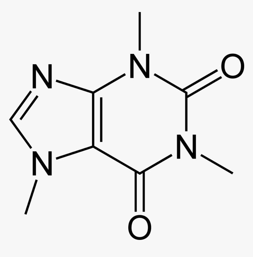 Caffeine 2d Skeletal - Chemical Property Of Coffee, HD Png Download ...