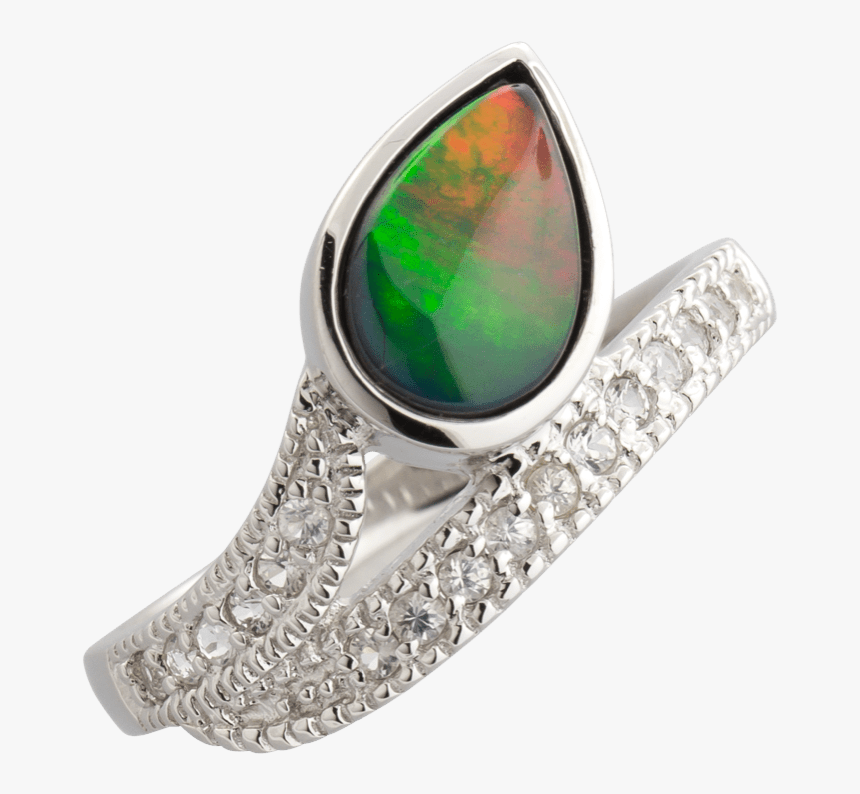 925 Sterling Silver Teardrop Bypass Raven Ring By Korite - Engagement Ring, HD Png Download, Free Download