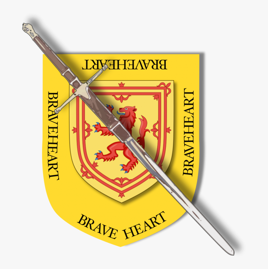 Braveheart Sword & Shield - Medieval Flag Of Scotland, HD Png Download, Free Download