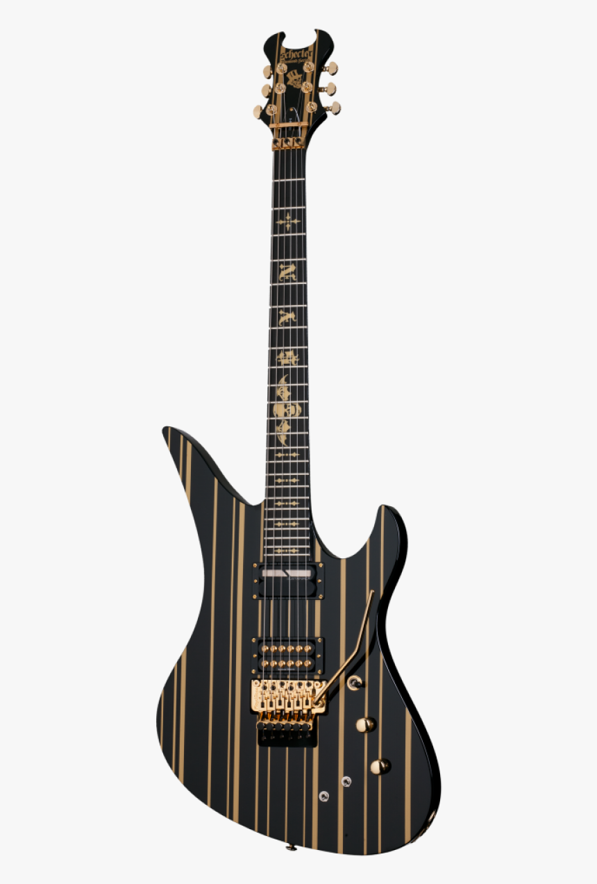 Schecter Guitar Synyster Gates Black With Gold Stripes - Schecter Synyster, HD Png Download, Free Download