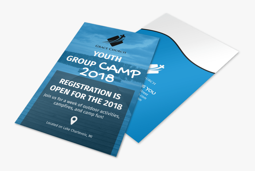 Church Youth Group Camp Flyer Template Preview - Brochure, HD Png Download, Free Download