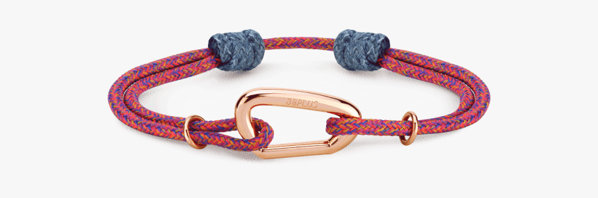 Wristband Noufaro Pink Melange Rose Gold Carabiner - Gold Carabiner Bracelet, HD Png Download, Free Download