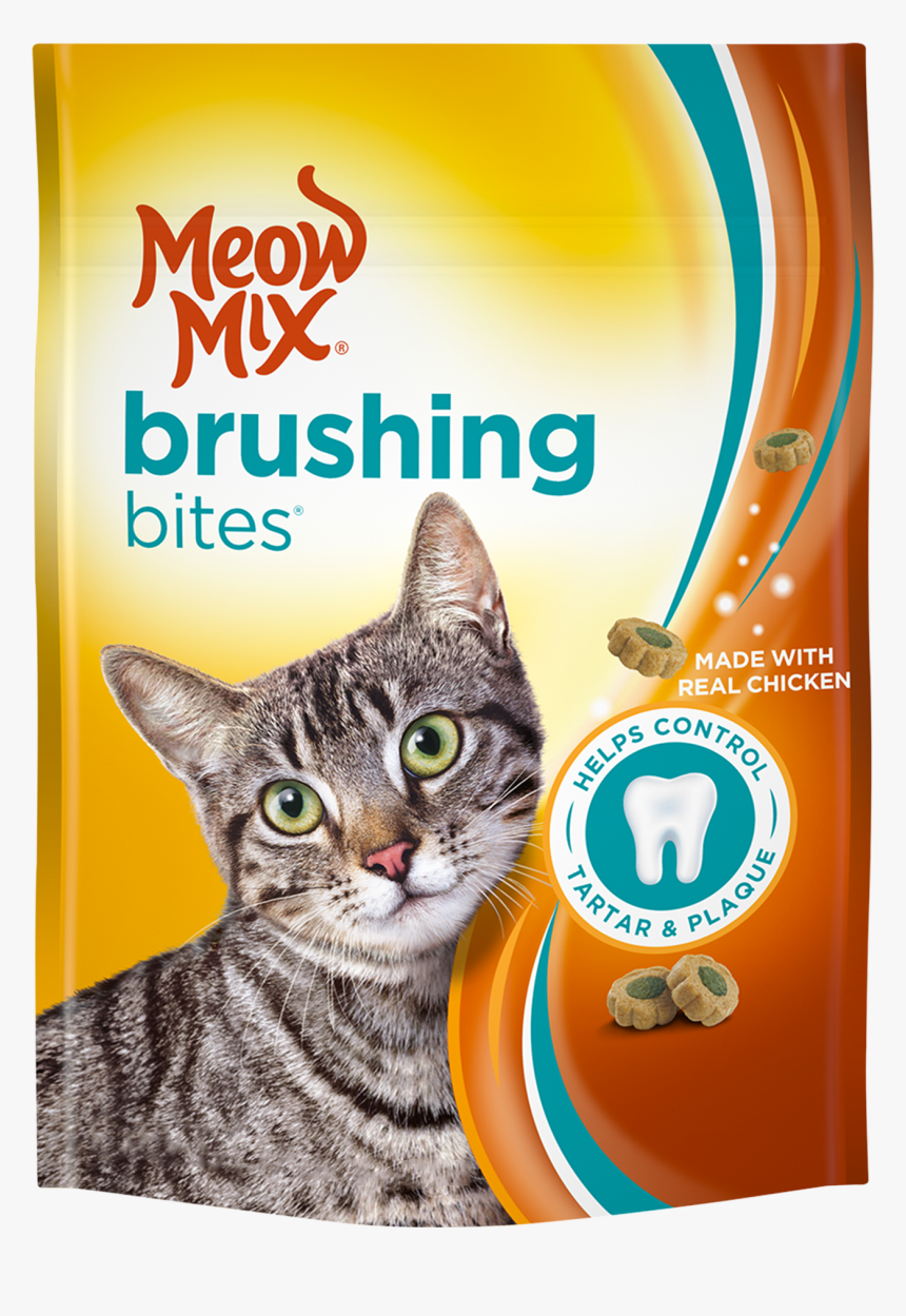 Meow Mix Brushing Bites With Real Chicken - Treats That Clean Cats Teeth, HD Png Download, Free Download