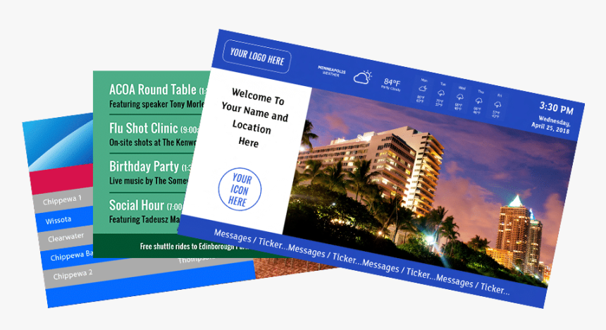 3 Digital Sign Templates Hotel Event Board Assisted - Digital Signage Templates, HD Png Download, Free Download