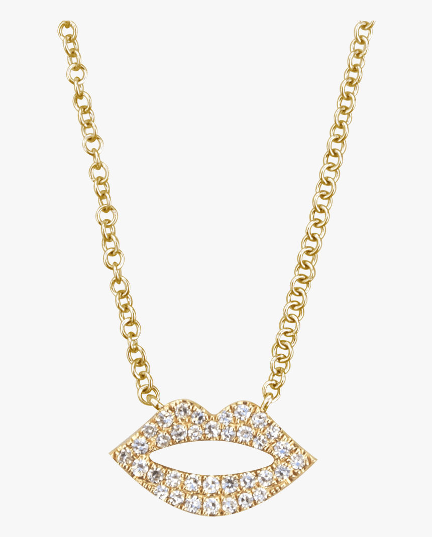 Lip Yellow Gold And Diamond Necklace - Texture Storm Black Paparazzi, HD Png Download, Free Download