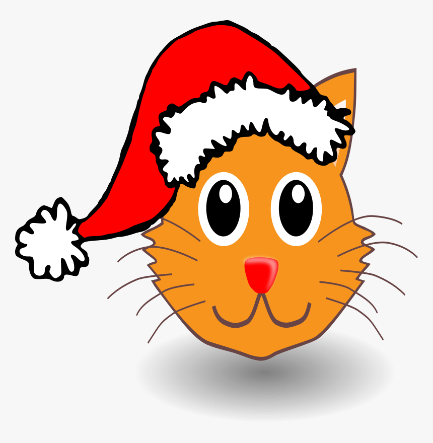 Transparent Cat Faceclipart - Clipart Christmas Hat, HD Png Download, Free Download