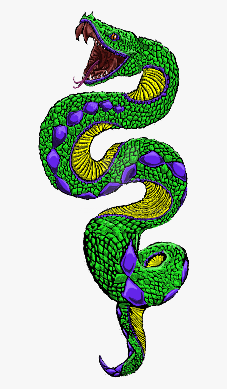 Snake Tattoo Clip Art - Green Snake Tattoo Art, HD Png Download, Free Download