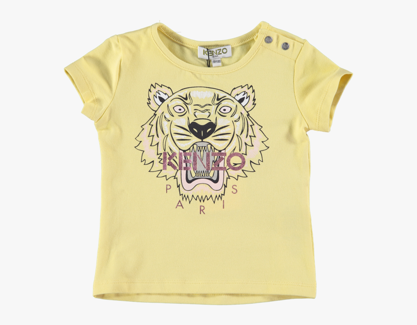 Babies Tiger Logo Print T-shirt Yellow - Kenzo Grey Tiger T Shirt, HD ...