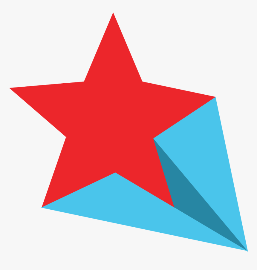 Red Blue Shooting Star - Red, HD Png Download, Free Download