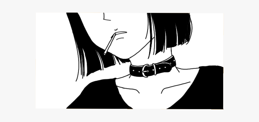 Kawaii Cute Black Manga Anime Girl Goth Png Anime Mouth Ulzzang Transparent Png Kindpng