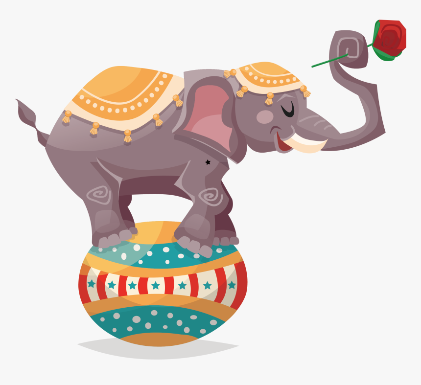 Circus Elephant Png - Elephant Circus Illustration, Transparent Png, Free Download