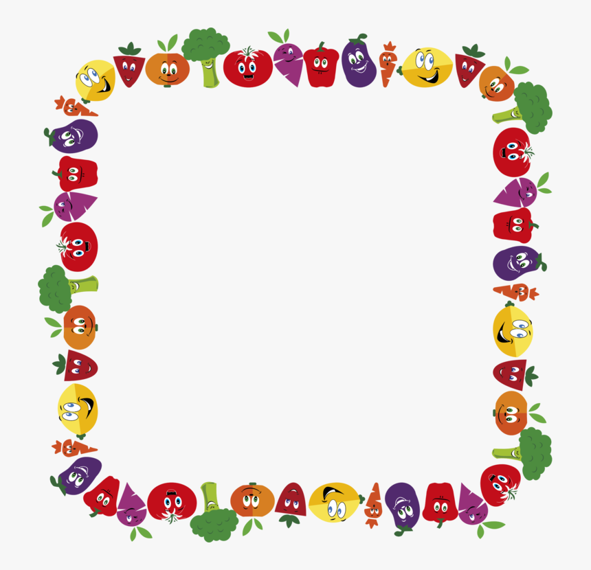 Picture Frame,heart,flower - Fruits And Vegetables Border, HD Png ...