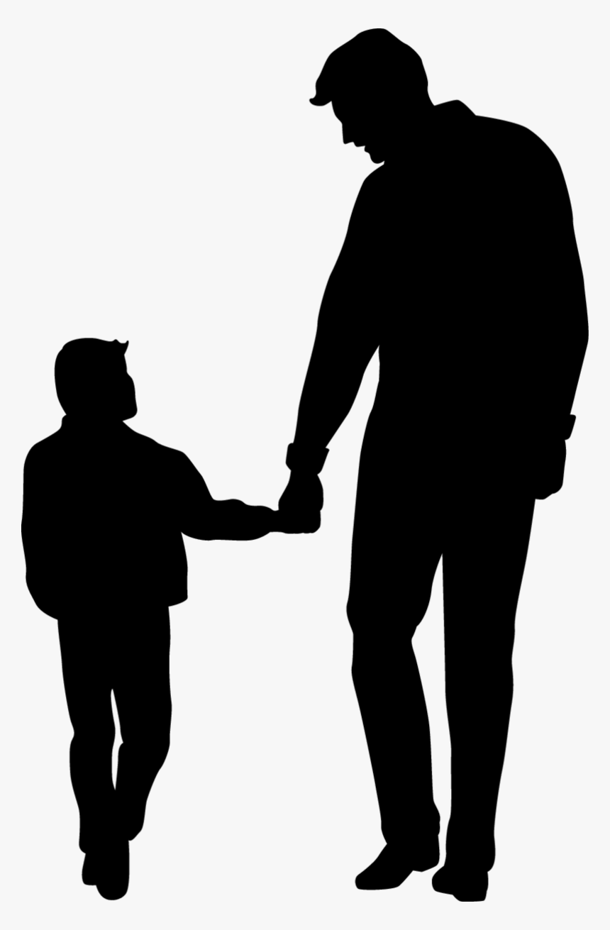 African American Father And Son Silhouette