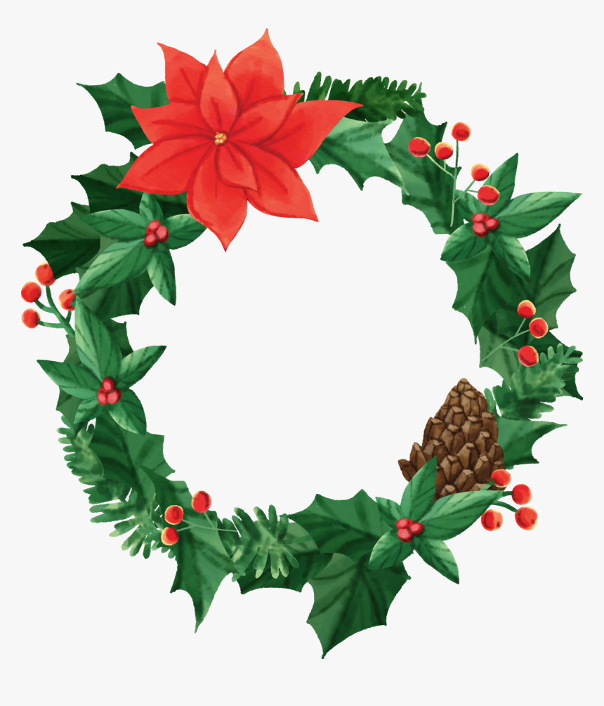 Wreath Christmas Garland Flower, HD Png Download, Free Download