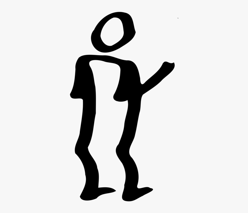 Standing,human Behavior,silhouette - Drawn Person Pointing Transparent Background, HD Png Download, Free Download