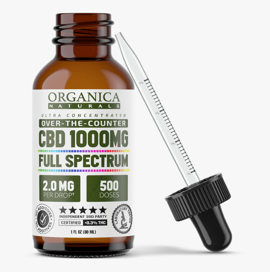 Ultra Concentrated Full Spectrum 1000 Mg Bottle With - Tea Tree Serum Ingredients, HD Png Download, Free Download