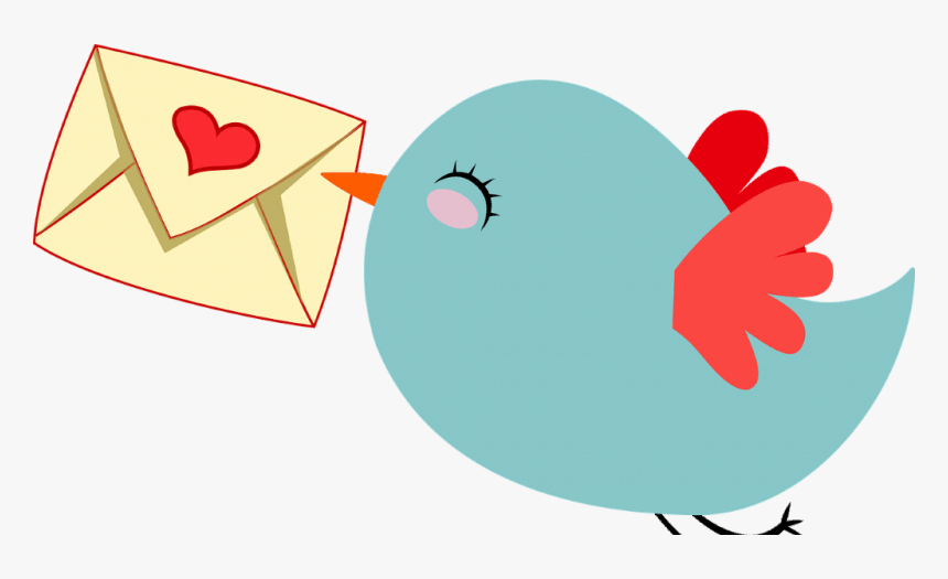 A Cartoon Bird With A Cartoon Envelope In His Beak - Mensajes Bonitos Para Mi Amiga Secreta, HD Png Download, Free Download