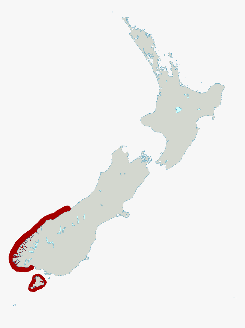 Fiordland Penguin Distribution Map - New Zealand Map, HD Png Download, Free Download