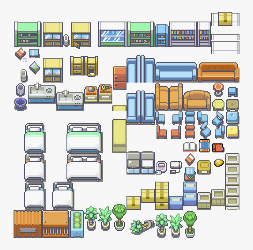 Pokemon, Safari, Zone, Inner Room, Hospital, Bed - Rpg Maker Mv Hospital Tileset, HD Png Download, Free Download