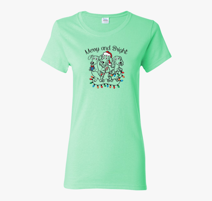 Dachshund Merry And Bright Christmas T-shirt - Love Nerds Shirt, HD Png Download, Free Download