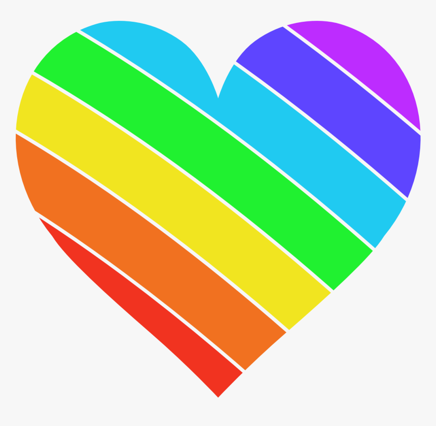 Rainbow Heart Color - Transparent Background Rainbow Heart, HD Png Download, Free Download