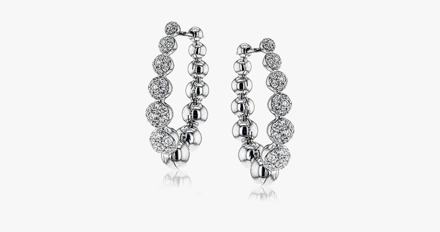 18k White Gold Hoop Earrings The Diamond Shop, Inc - Earrings, HD Png Download, Free Download