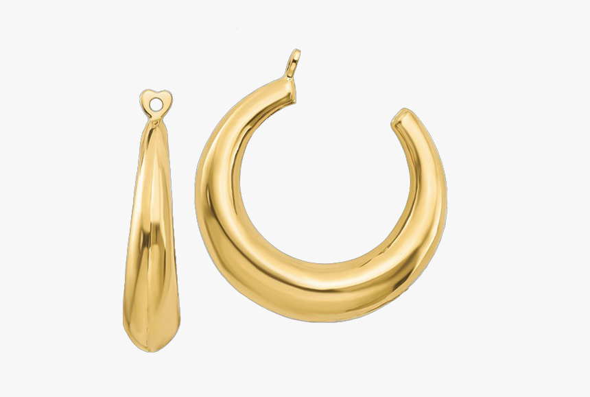 14k Gold Hoop Earring Jackets - Earring Jackets Gold, HD Png Download, Free Download