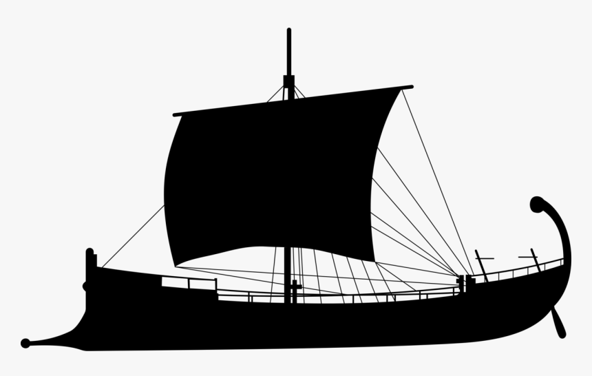 Watercraft,manila Galleon,penteconter - Ancient Greek Ship Silhouette, HD Png Download, Free Download