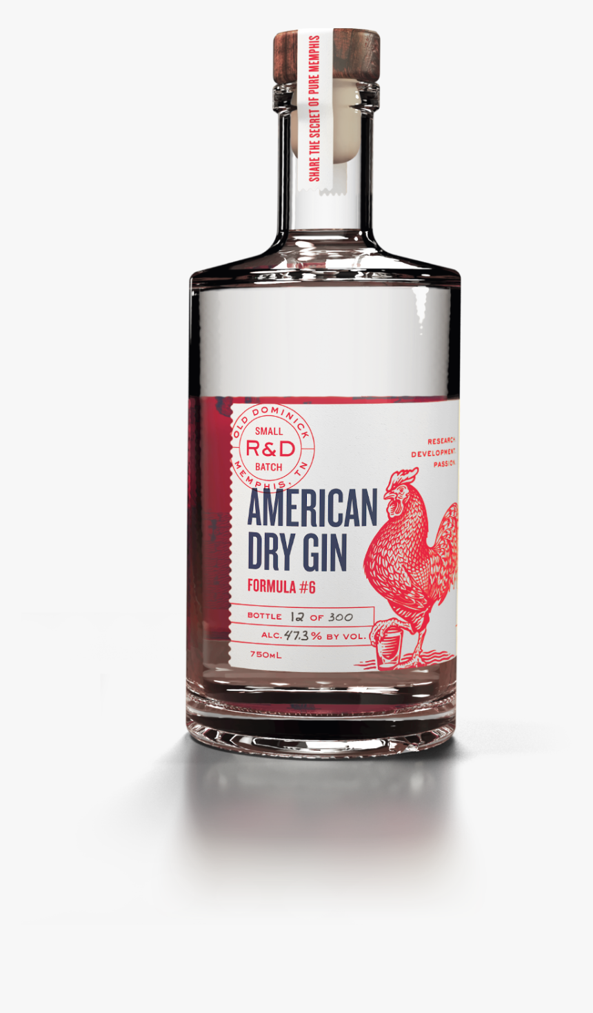 American Dry Gin - Old Dominick Bottle Back, HD Png Download, Free Download