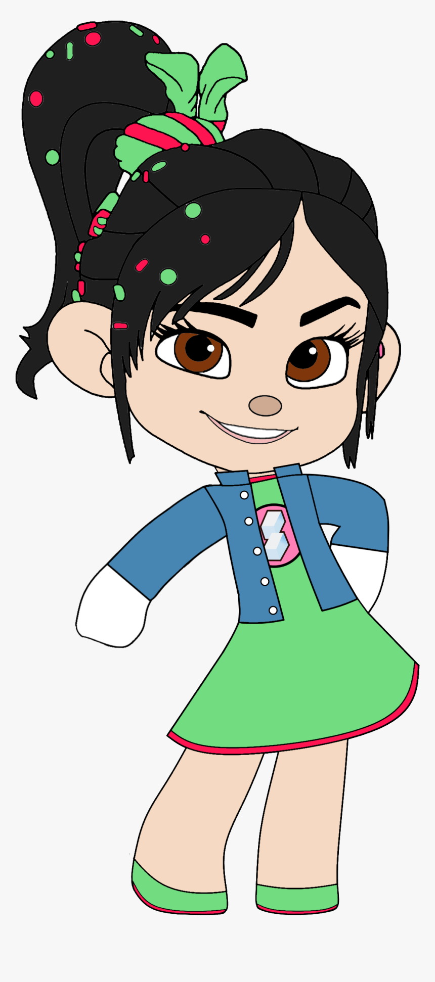 Vanellope"s Outfit & Badge With Left Arm Out - Vanellope Von Schweetz Hat, HD Png Download, Free Download