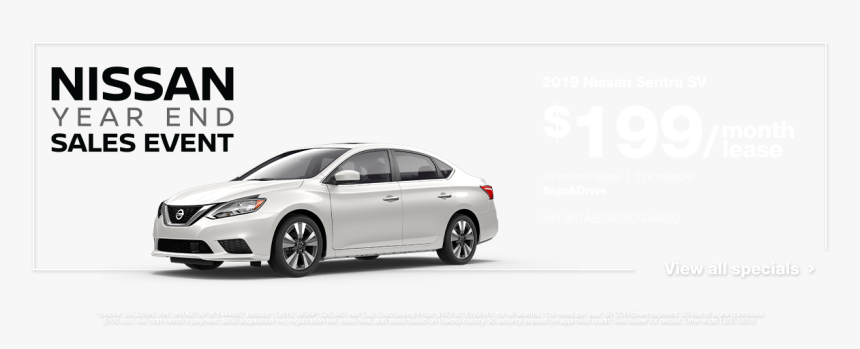 White Nissan Sentra 2019, HD Png Download, Free Download