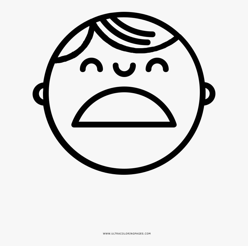 Sad Face Coloring Page Dibujo De Una Cara Feliz Hd Png Download