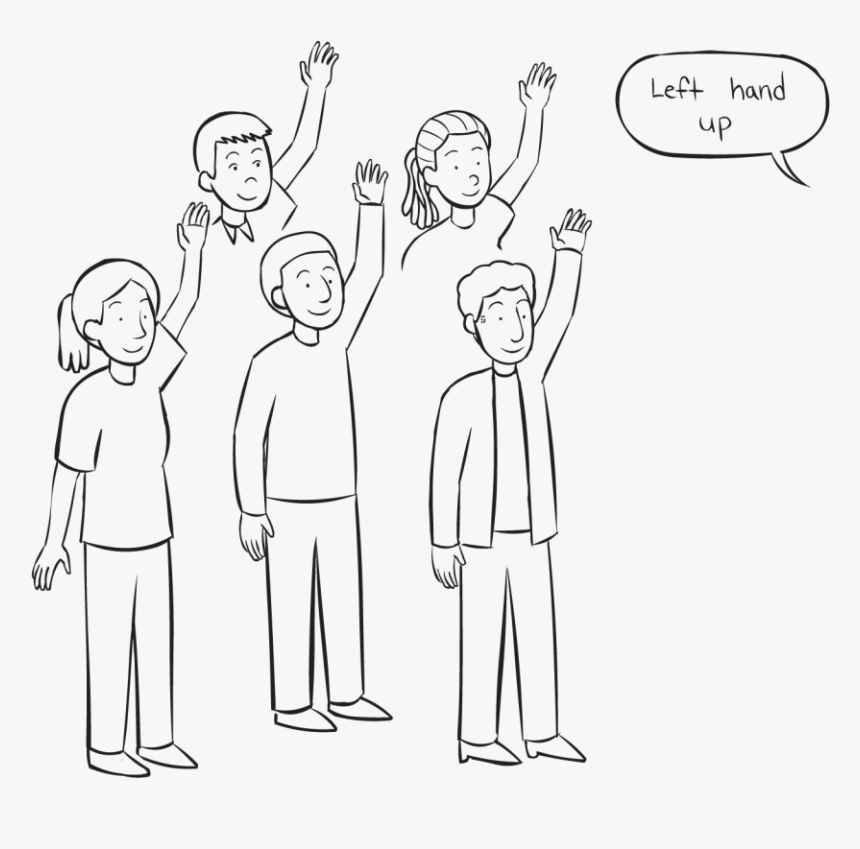 Group Of People With Left Arms In The Air, Playing - Group Of People Looking Left, HD Png Download, Free Download