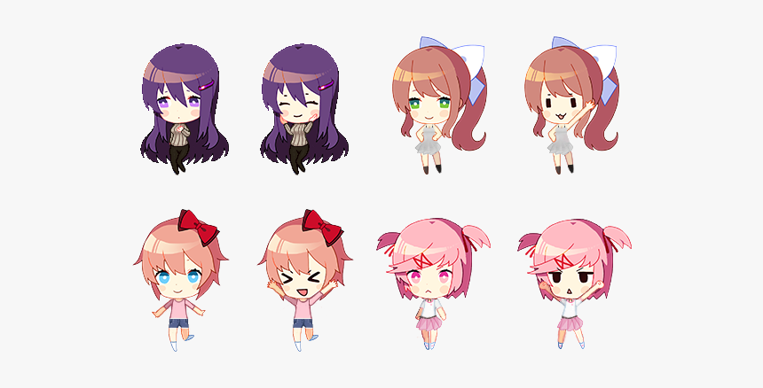 Chibi Ddlc Characters, HD Png Download - kindpng.