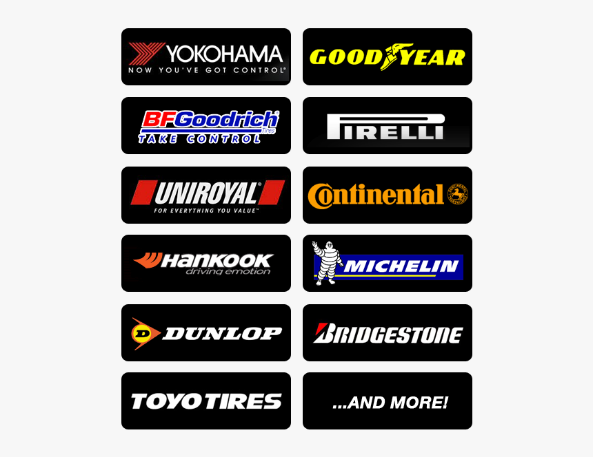 Lexington Discount Tires We Carry All Major Brands - Car Tires Brands, HD Png Download, Free Download